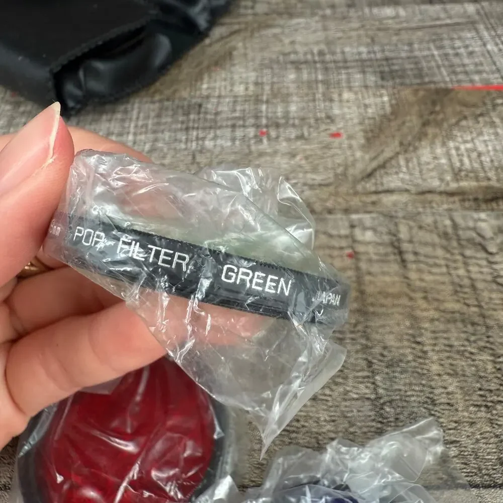 Vintage Hoya 48mm Lens Filter with Case Blue, Red & Green Pop Filter